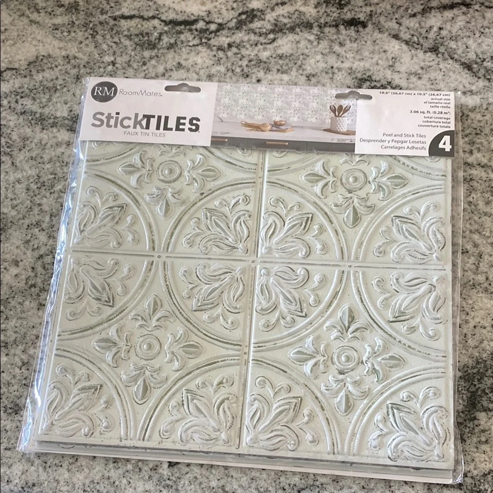 RoomMates StickTILES Faux Tin Peel & Stick Wall Tiles!